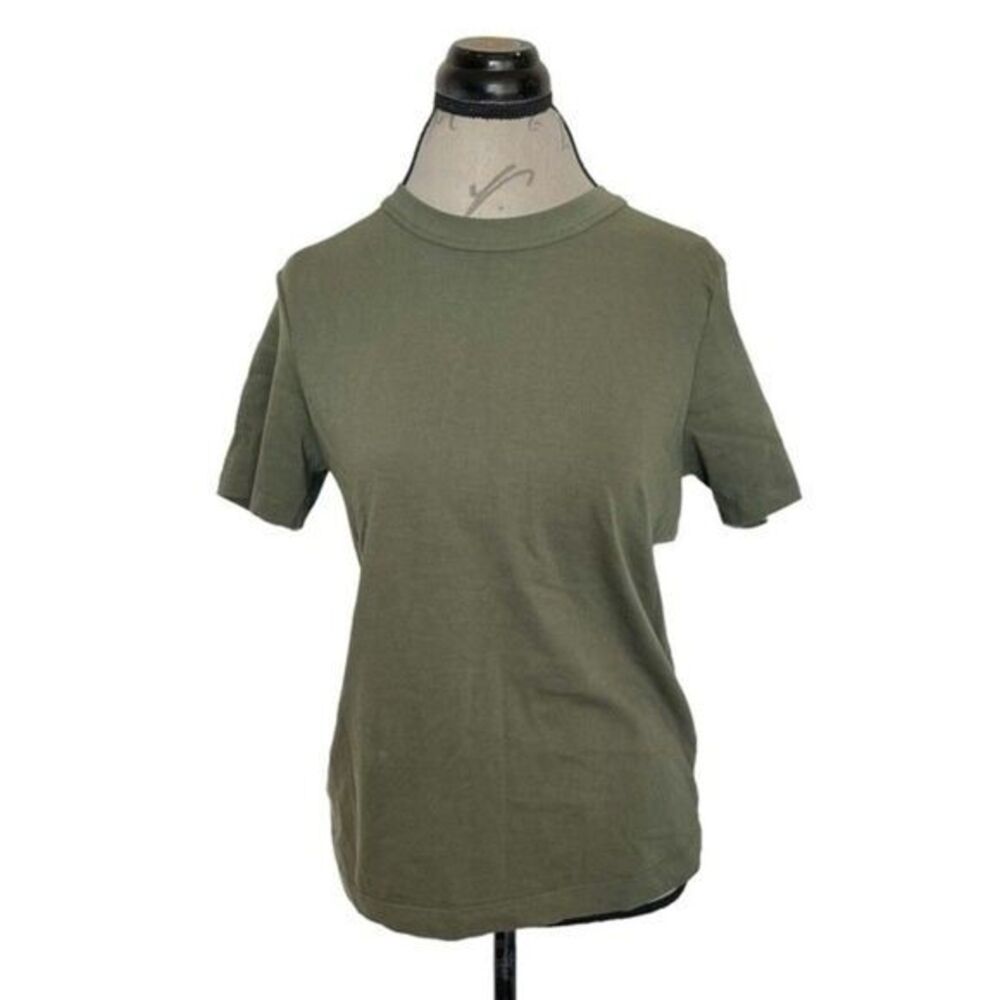 Wear Wrecklessly Short Sleeve Blouse Green Organic Cotton Vintage Crew Sz Medium
